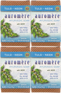 Natural, Free, Vegan, Auromere Bar Friendly, Handmade, Cruelty Pack. - 4 Tulsi Oz), Neem Gmo Eco (2.75 Non Soap, Ayurvedic
