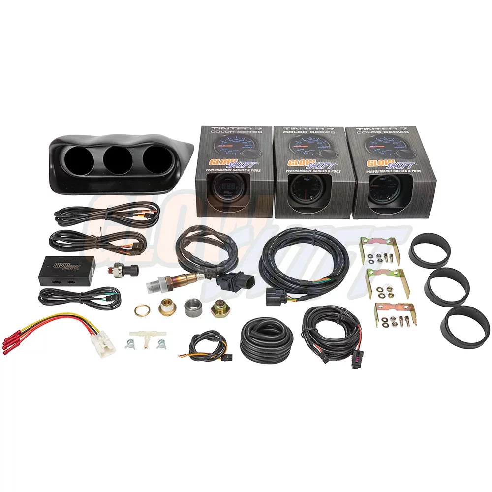 Impreza Package Color Subaru 2002-2007 WRX with 7 GlowShift Gauge Dashboard Set Gauge GS2 Tinted Triple Fiberglass