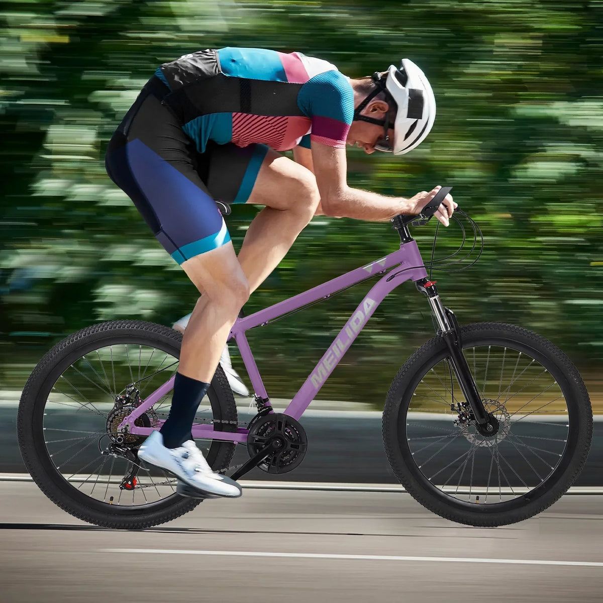 Disc Dual Mountain, Mountain Men's 26-inch Women's Bike, Frame，Purple Bike, City and Brakes, Alloy Magnesium 21-speed HALJEN
