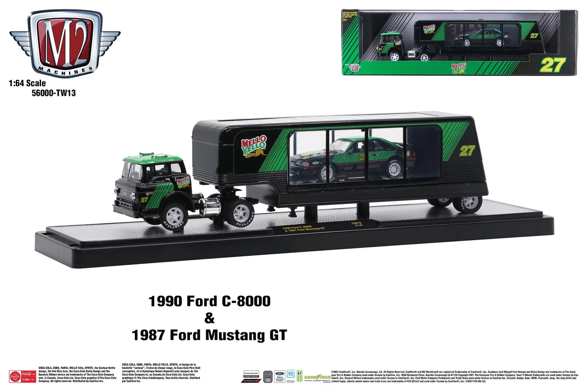 Machines Auto 1990 Gt & 1987 Ford C-8000 Mustang Ford Hauler Tw13 M2