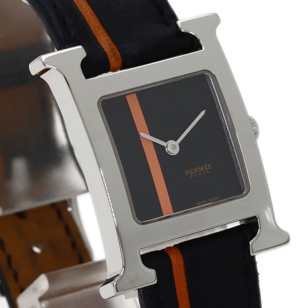 Steel/Leather Wristwatch HERMES Stainless Watch Women's H HH1.210 Hermes (Good) Pre-Owned