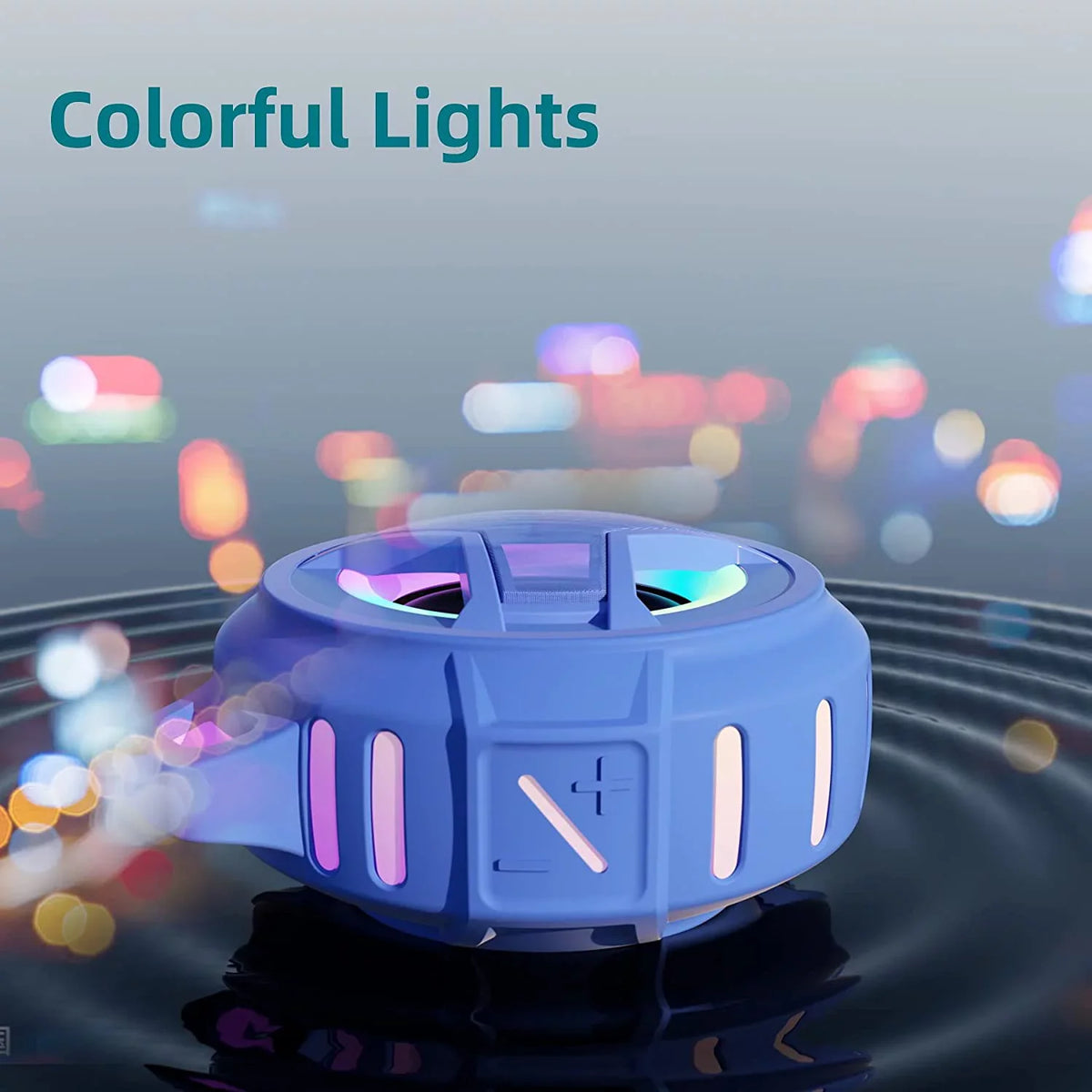 Light Boys IPX7 24H - Pool, Men, Portable Blue Wireless EBODA Speakers, for Hiking, Gifts Small Speaker, Shower Waterproof Playtime Beach, Floating with for Bluetooth Light Kayak Accessories,