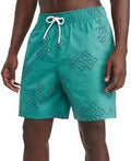 Print Swim Monogram 7" Tommy Green Trunks Mens Small Inseam Hilfiger Allover