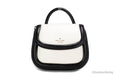 Handle Puffy Purse Bag Spade Flap Black Kate Crossbody Top Leather Colorblock