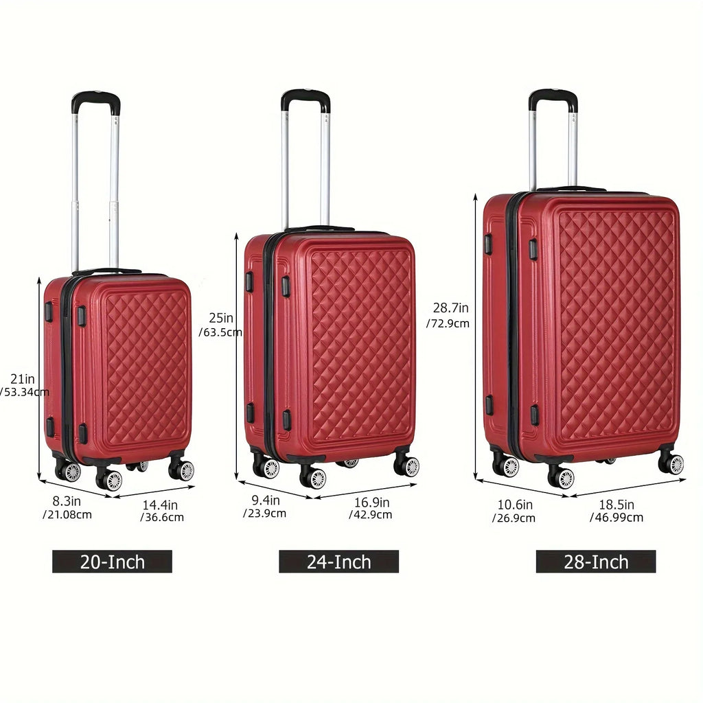 Red With Trip, Cases Outdoor Minimalist Spinner For Hard Luggage Wheels Shell Travel