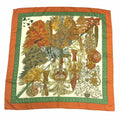 Pre-Owned Les (Good) aq7062 Legendes Silk Orange HERMES Legend Tree Hermes 100% Scarf de Green Carre Muffler x 90 l'Arbre