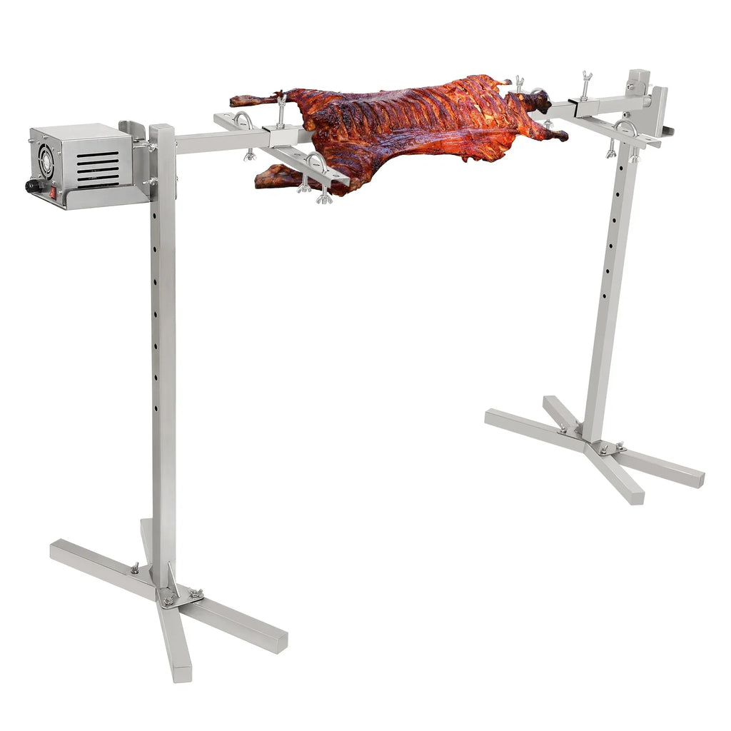 132 Electric Kit Adjustable Rotisserie Kit, Sheep Outdoor Stainless Grill Pigs BBQ BBQ Steel and Grill Large lb/60 52-Watt for 46-Inch Height kg Grill Automatic Universal SKYSHALO