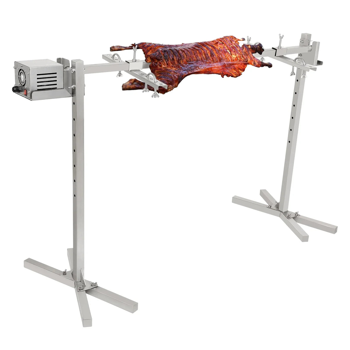 132 Electric Kit Adjustable Rotisserie Kit, Sheep Outdoor Stainless Grill Pigs BBQ BBQ Steel and Grill Large lb/60 52-Watt for 46-Inch Height kg Grill Automatic Universal SKYSHALO