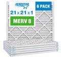 Pack AC 8 Air Filter, Pleated Filter, Aerostar Air 21x21x1 Furnace MERV 6