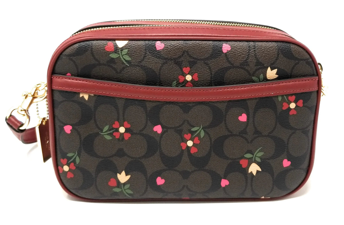 (Heart - Print Canvas Brown Women's Coach - Bag Crossbody Jes in Signature Multi) Petal
