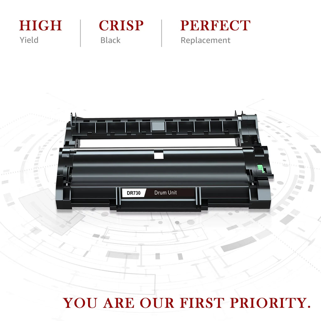 DR730 Unit Compatible Printer for pack) Drum brother Toner(2