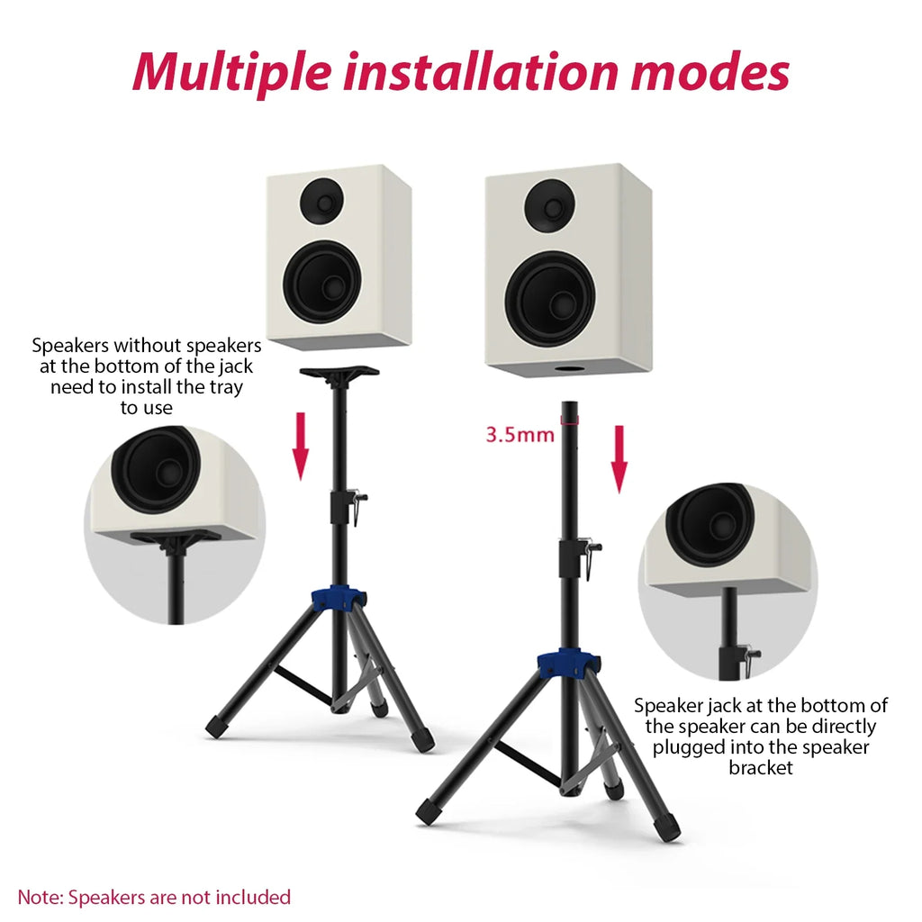 point Studio Base Heavy for Stand with Bracket, Three Speaker Duty Speakers Telescoping Carevas Height, Triangle
