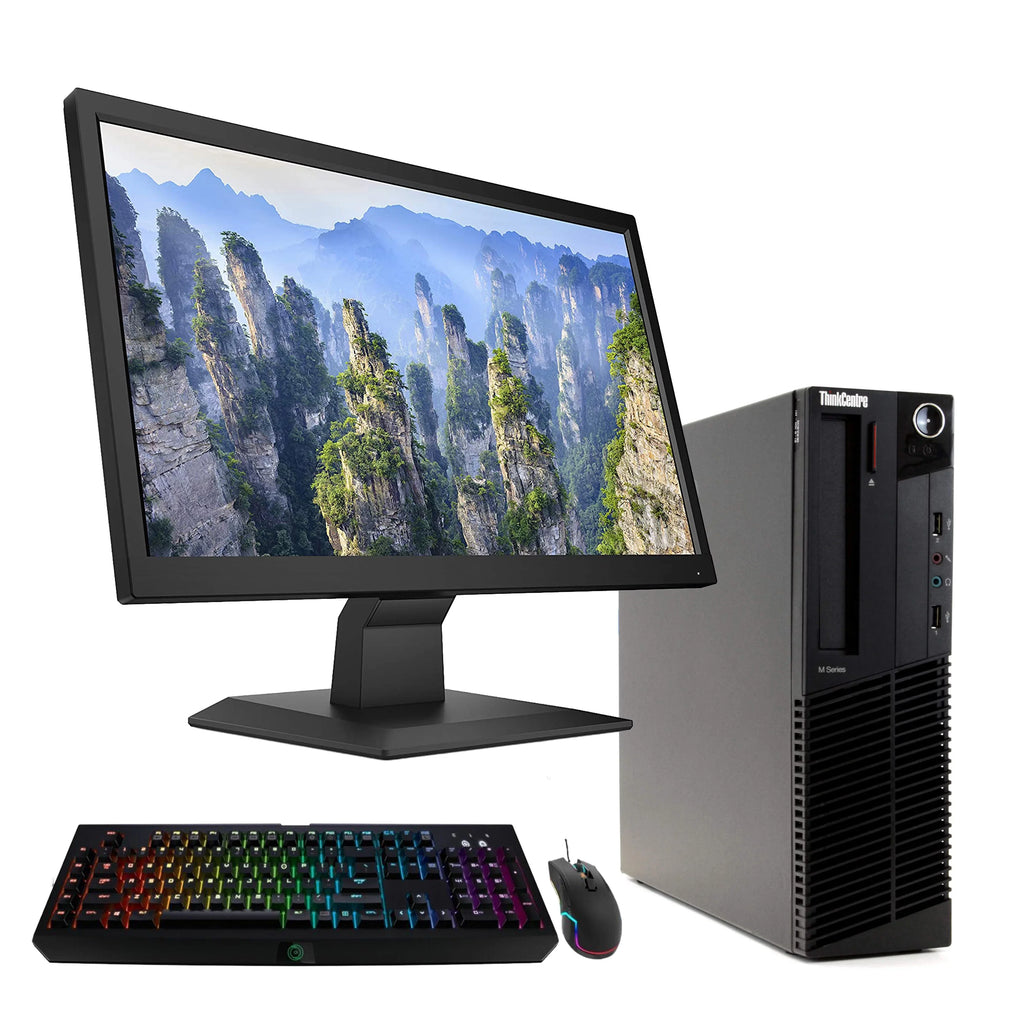 1TB (Refurbished: and RGB DDR3 Keyboard PC HDD, Windows 22in - 10 RAM, Pro, Mouse 4GB M92P Good) Monitor, Lenovo Pre-Owned Desktop Intel i5, Computer WIFI, DVD, Quad-Core