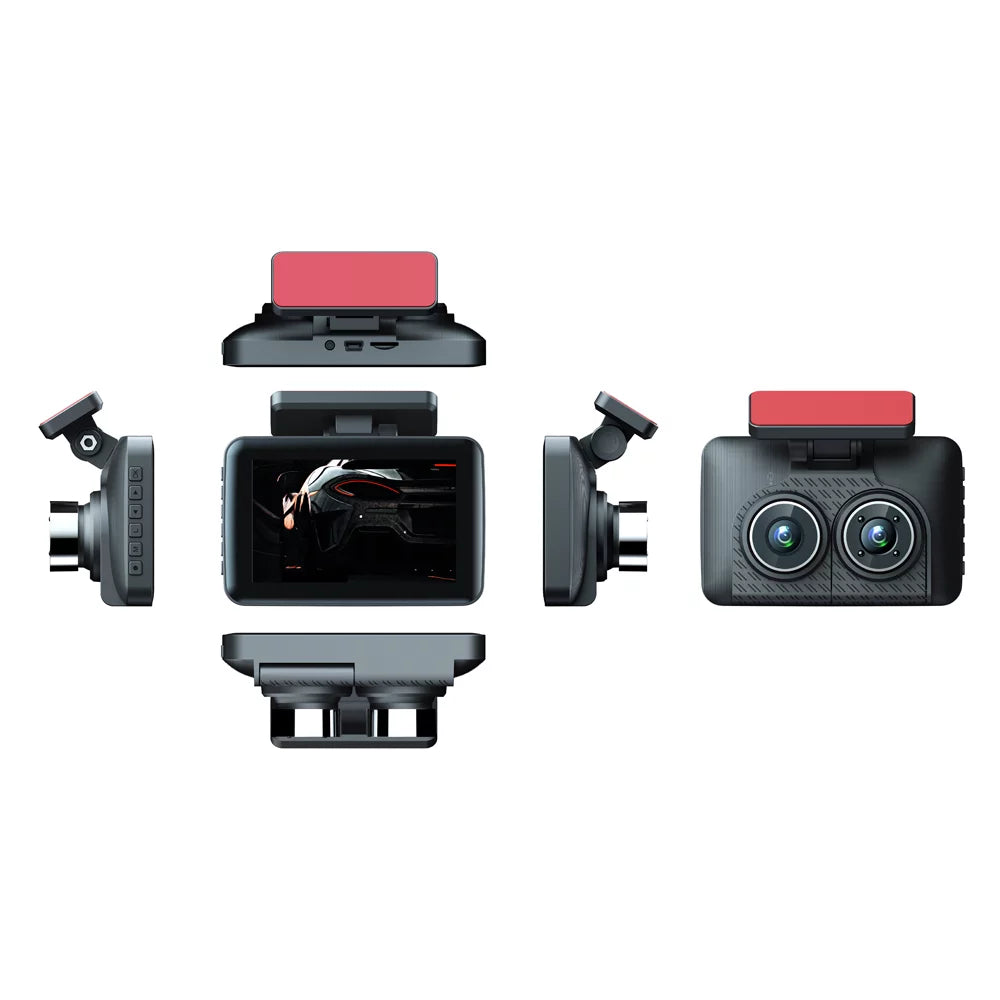 Car Camcorder Dcenta Car Cam Recorder 3 Car Angle Camera Safety Driving Auto Clear Video Mirror Cameras Recording Dash 4in Rearview Wide Recorder