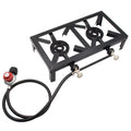 Gas Propane Size Stove Patio Double Cast for Camping BBQ Standard Lixada Iron Cooking