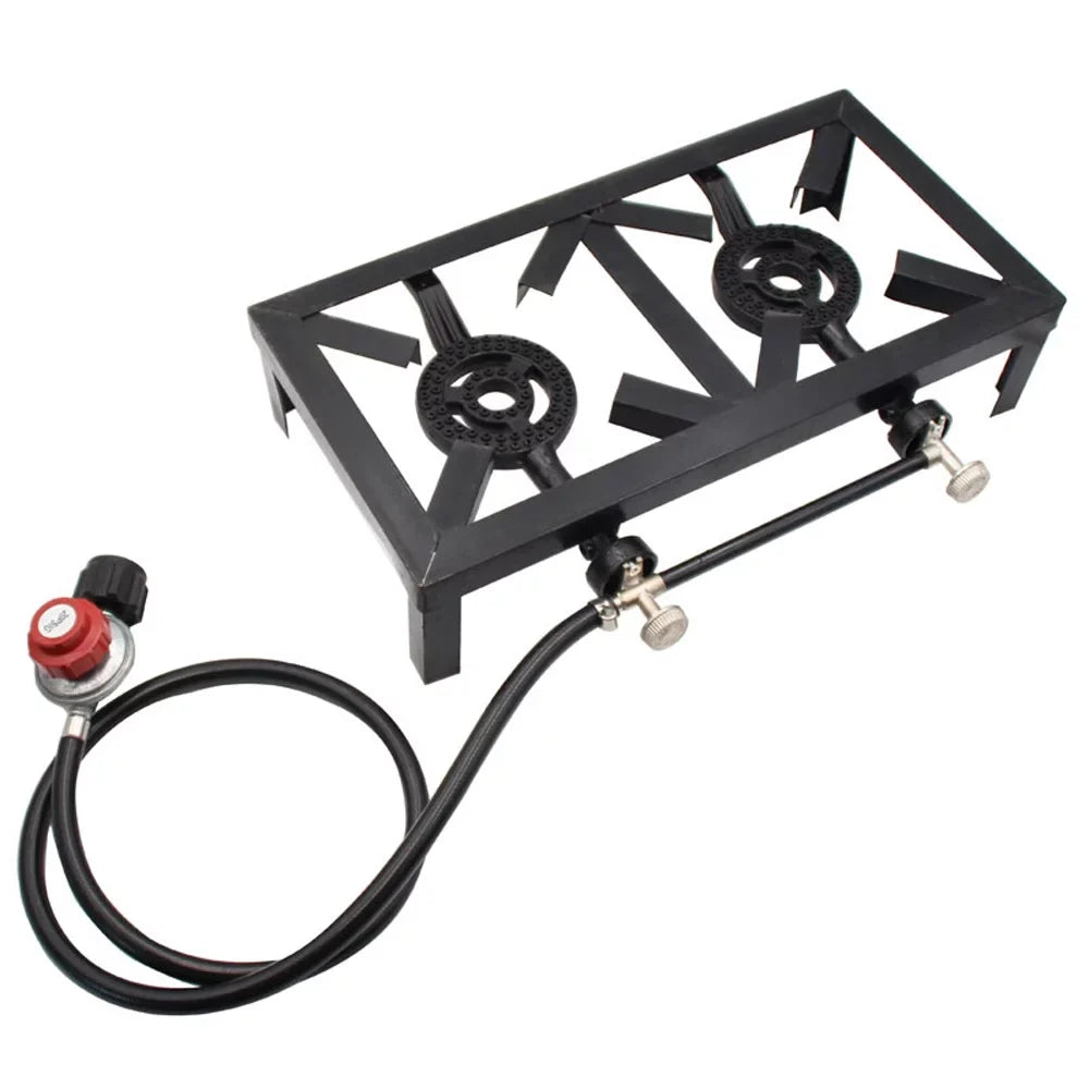 Gas Propane Size Stove Patio Double Cast for Camping BBQ Standard Lixada Iron Cooking
