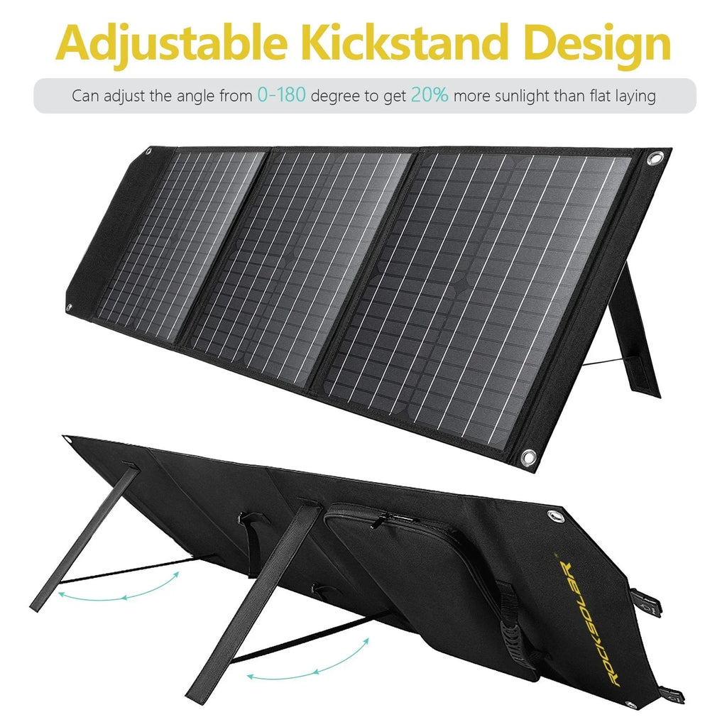 Charger Solar 60W Foldable Battery Panel, Solar USB 12V Portable ROCKSOLAR