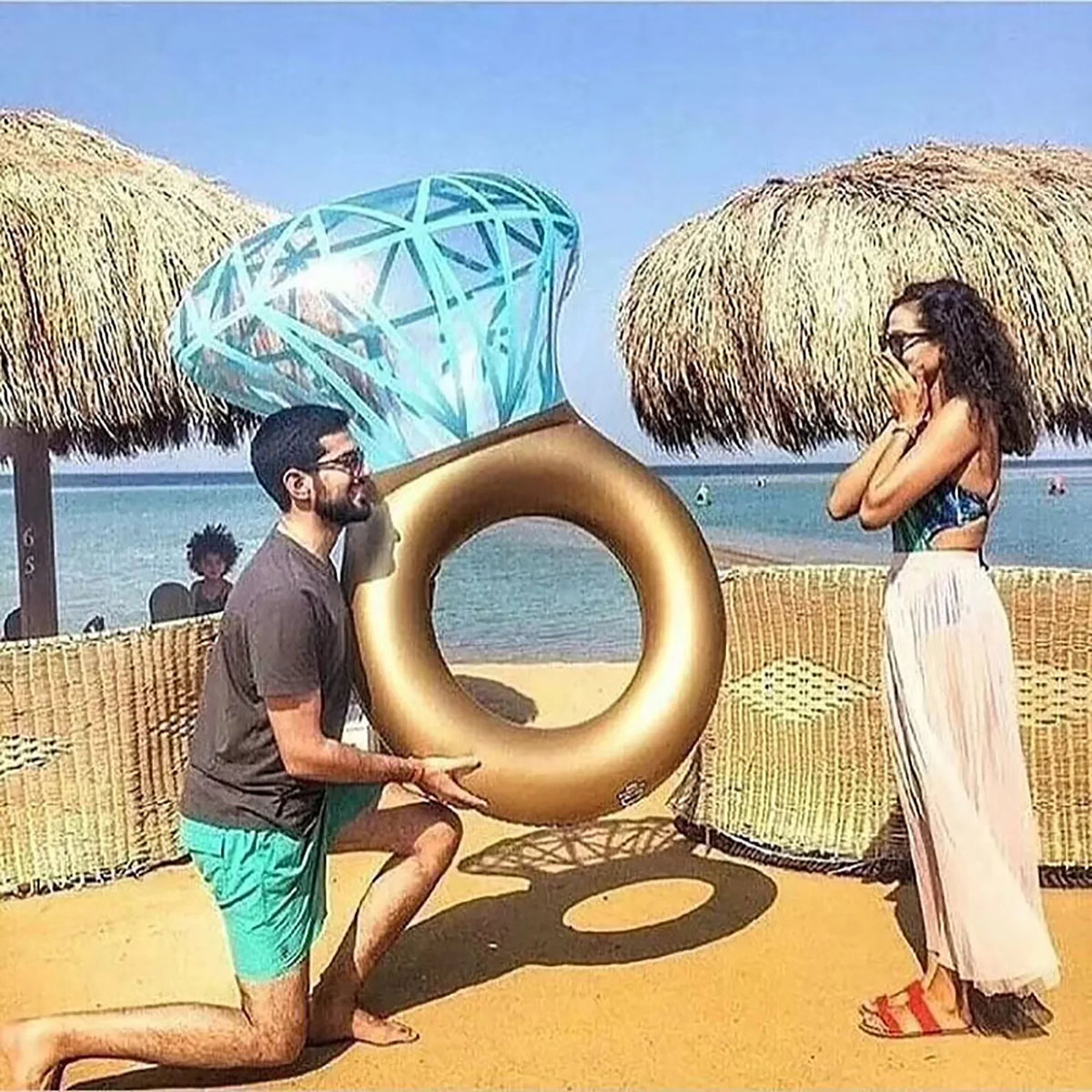 Pool Adults Swimming Diamond Bride Accessories Raft Yejaeka Float Ring,