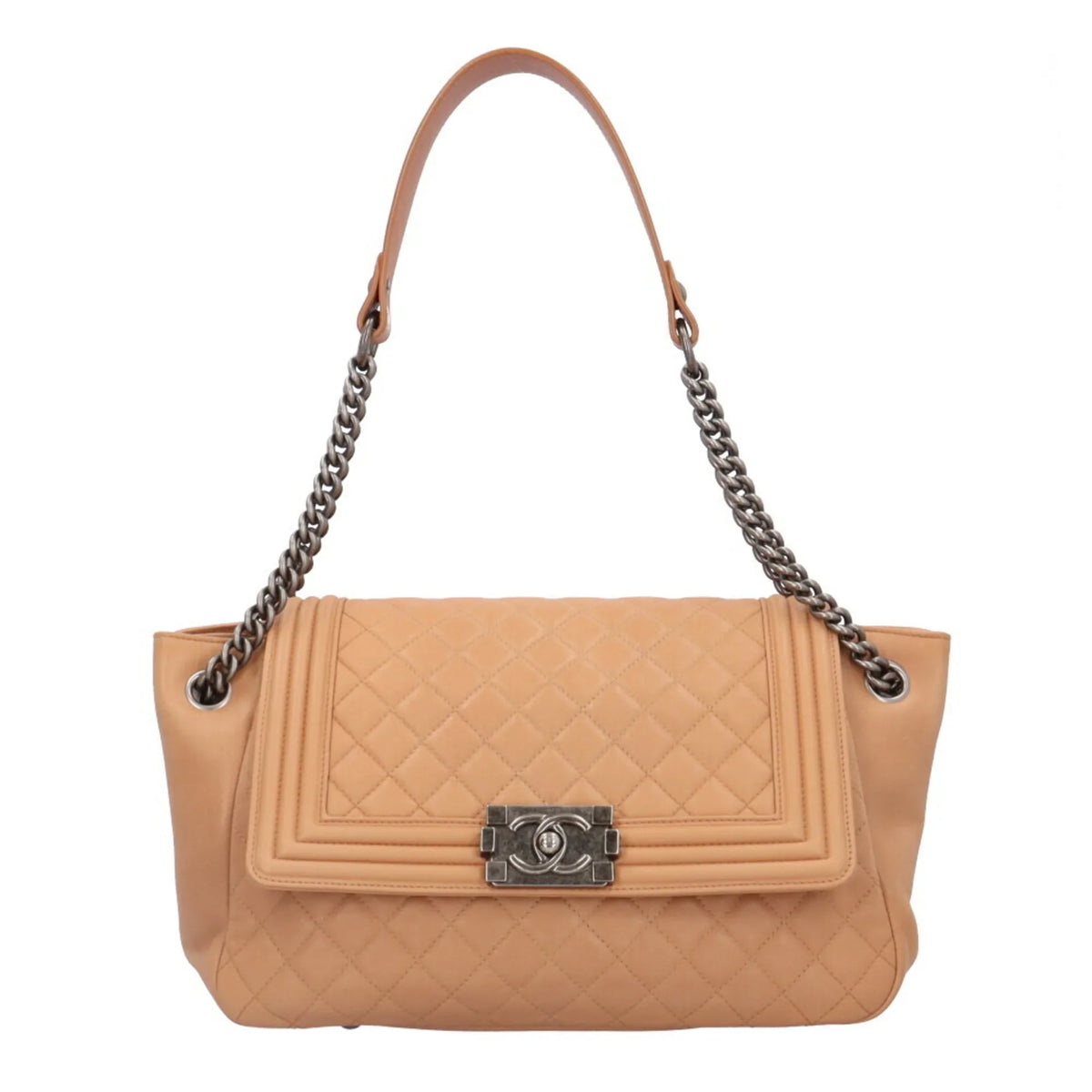 CHANEL Pre-Owned Shoulder Chanel (Good) Boy Beige Chain Ladies BRB10010000013292 Bag Leather