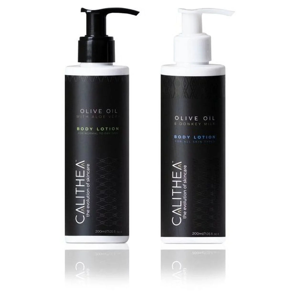 Body Aloe Calithea Lotion Lotion Organic Vera Olive Natural Oil & Lotion Duo: Donkey Milk