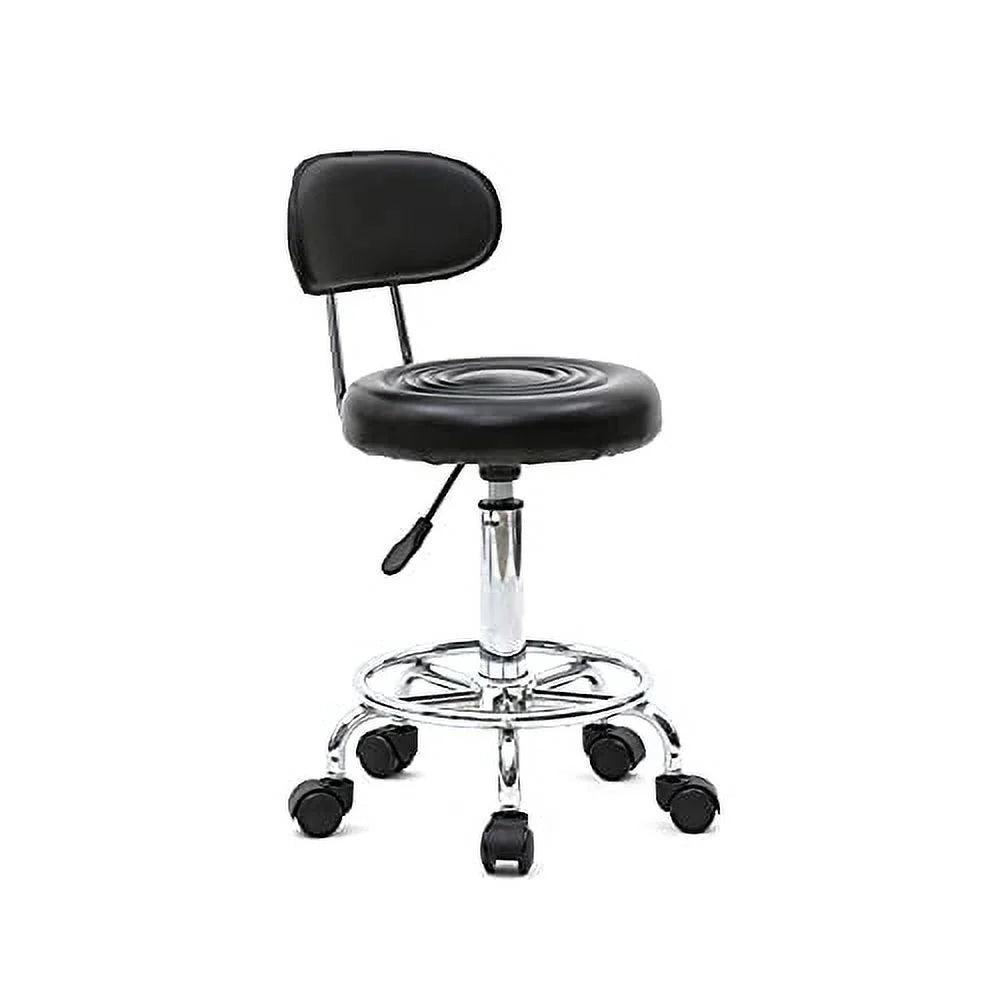 Art Rolling Goujxcy Multi-Purpose Perfect Swivel Wheels Stool Back Dental Spa Massage and Stool White Chair, Clinic Studio, Office with for Salon Cushion Adjustable Salon Beauty Tattoo