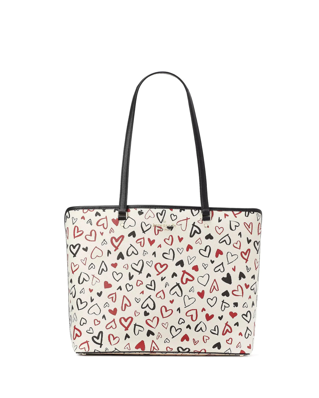Large Perfect Tote Printed Scribble Hearts