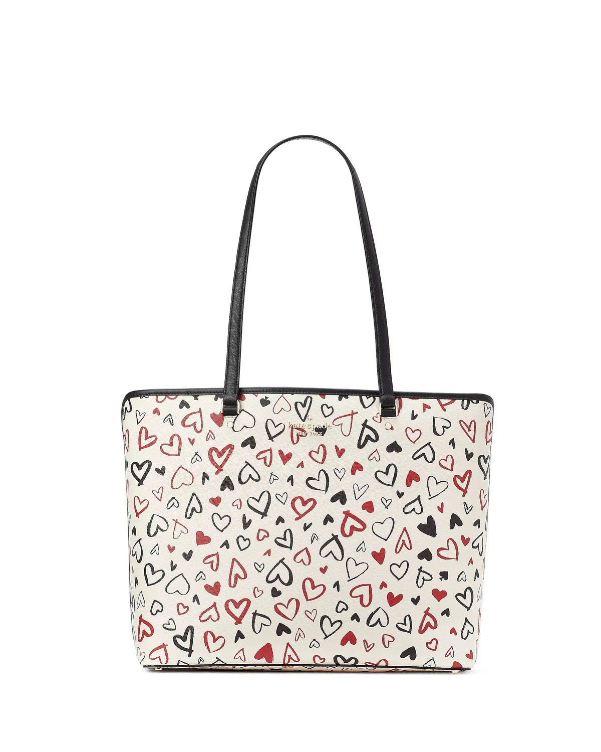 Large Perfect Tote Printed Scribble Hearts