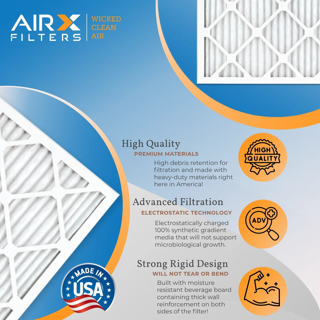 FPR 20x24x1 Pack - 1500 Made Air Comparable 6 MPR 9 WICKED Filter AIR. AIRX Electrostatic 13 AC Premium USA CLEAN Filters 20x24x1 FILTERS 2200 & to HVAC Air Filter Furnace by Pleated Conditioner MERV