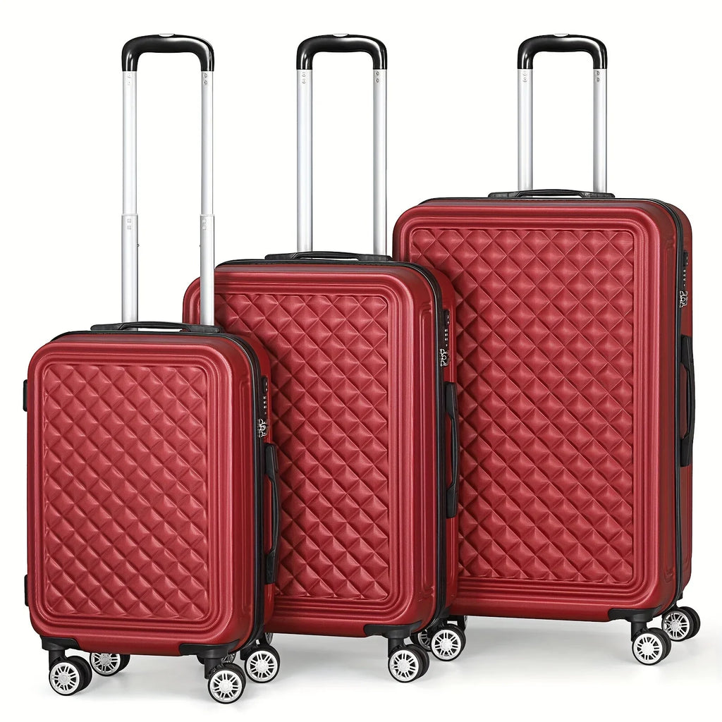 Red With Trip, Cases Outdoor Minimalist Spinner For Hard Luggage Wheels Shell Travel