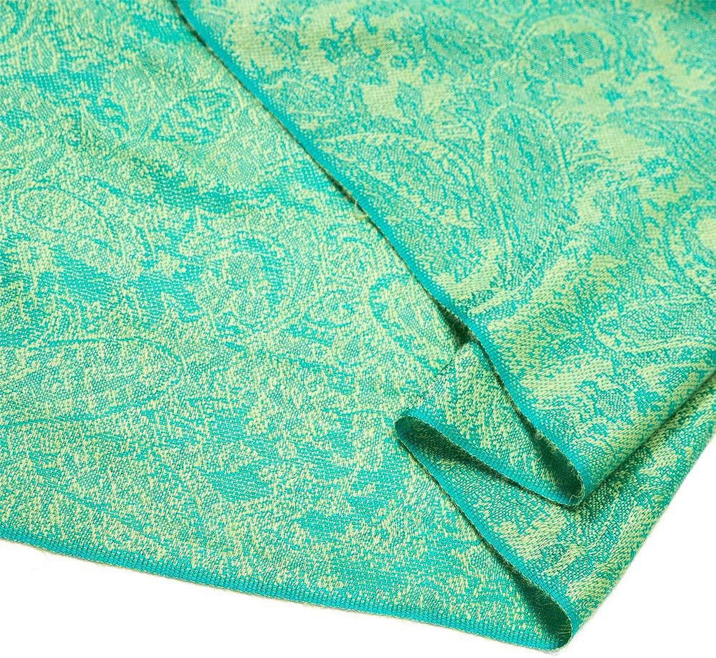 Pashmina Stole Paisley Jacquard Two Wrap Cashmere Becolored Silk Scarf Reversible Tones Shawl