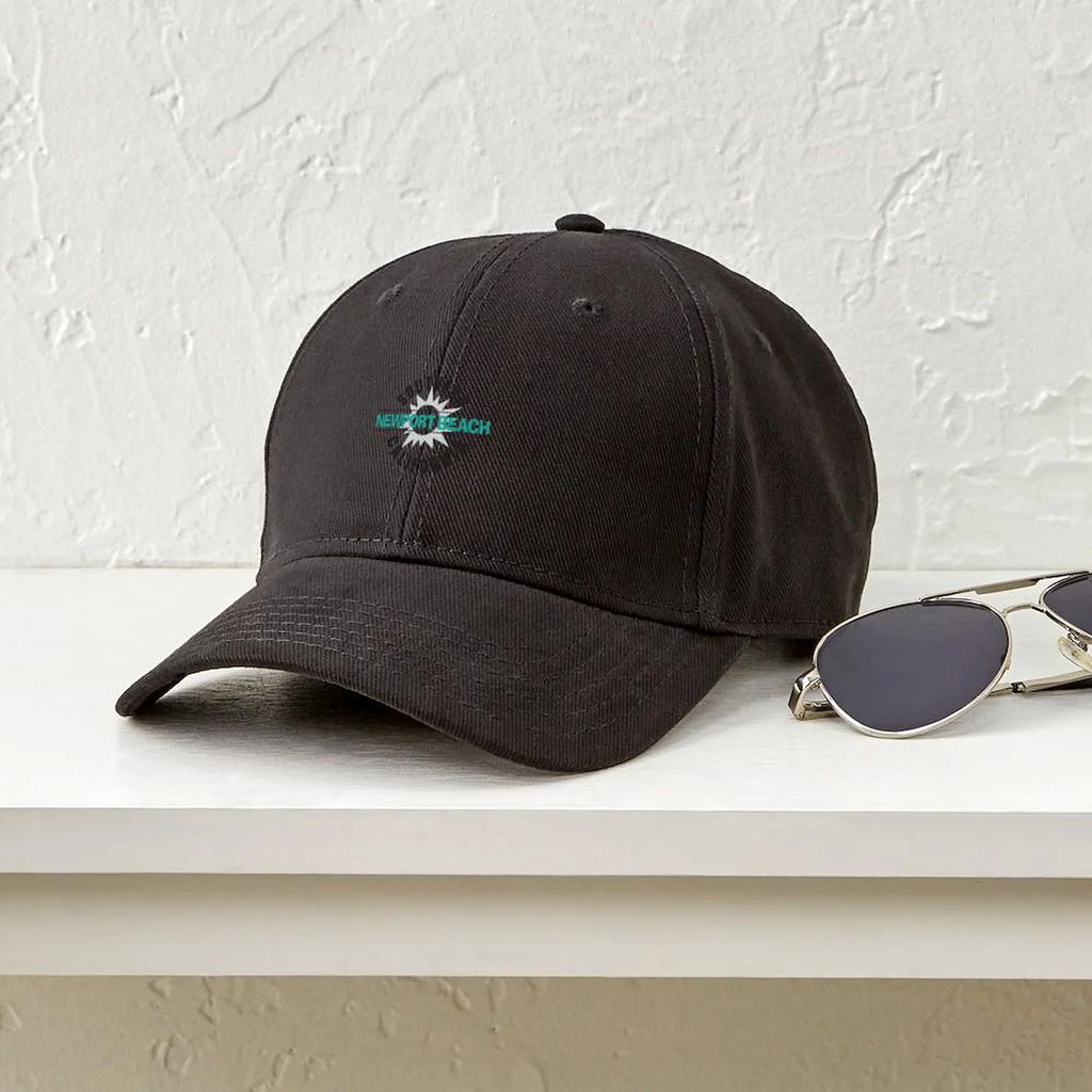 Hat Cotton Cap Newport Baseball Black Printed - - Canvas CafePress California Black Adjustable Beach
