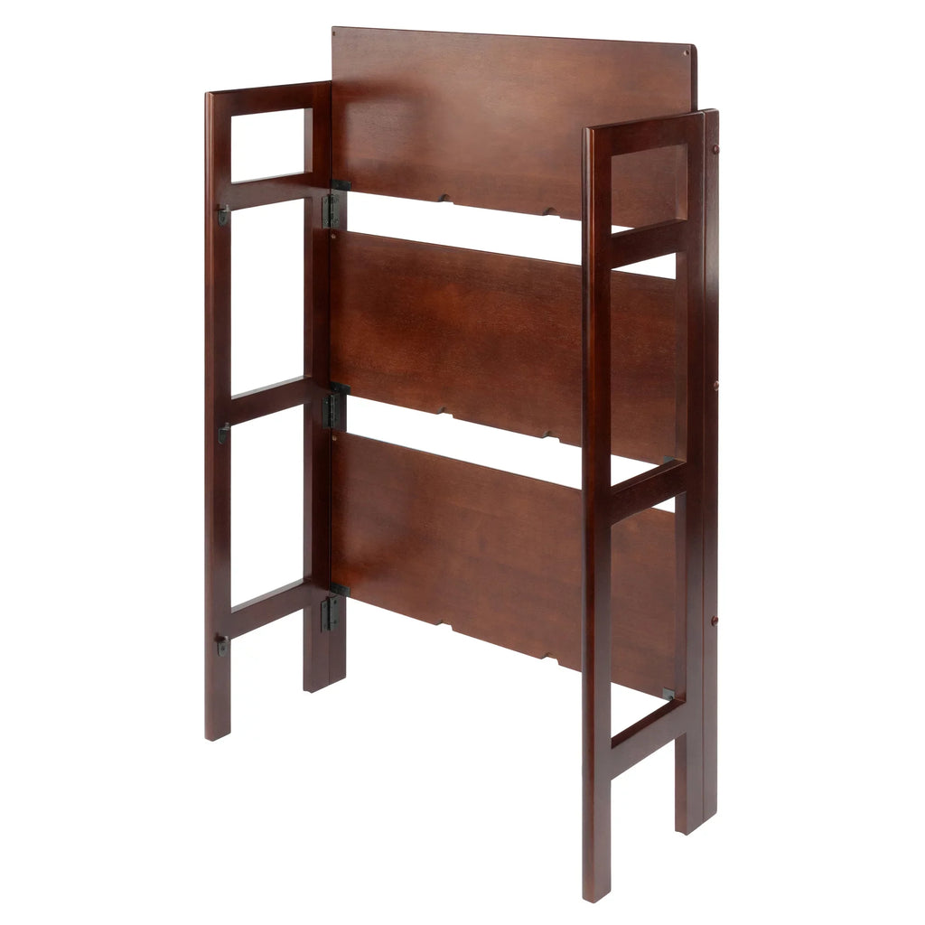 Foldable Winsome Wood Walnut Terry Stackable, Shelf, 3-Tier Finish