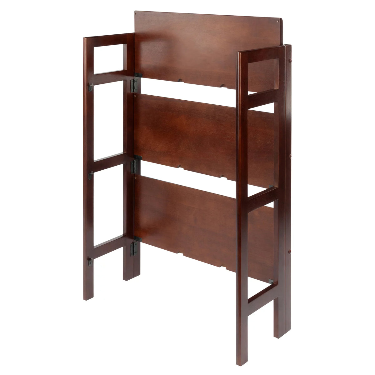 Foldable Winsome Wood Walnut Terry Stackable, Shelf, 3-Tier Finish