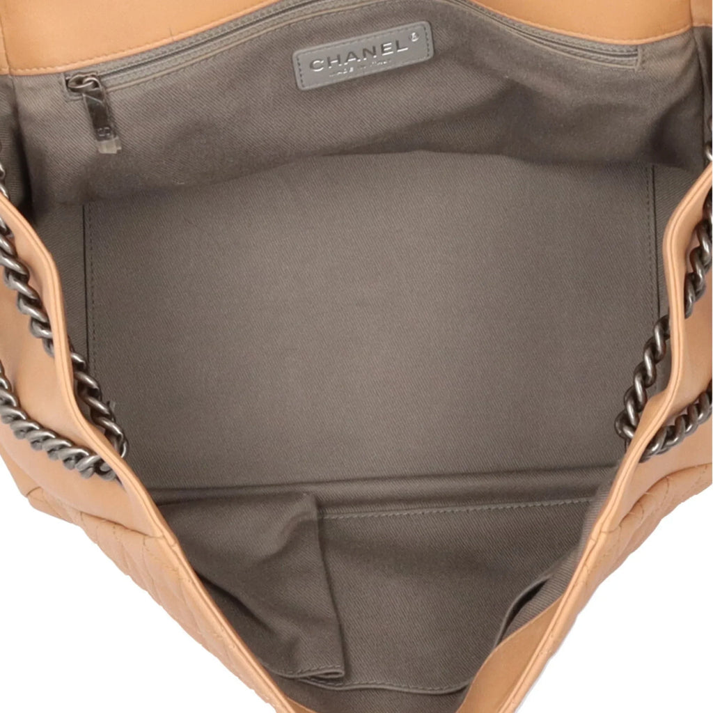 CHANEL Pre-Owned Shoulder Chanel (Good) Boy Beige Chain Ladies BRB10010000013292 Bag Leather