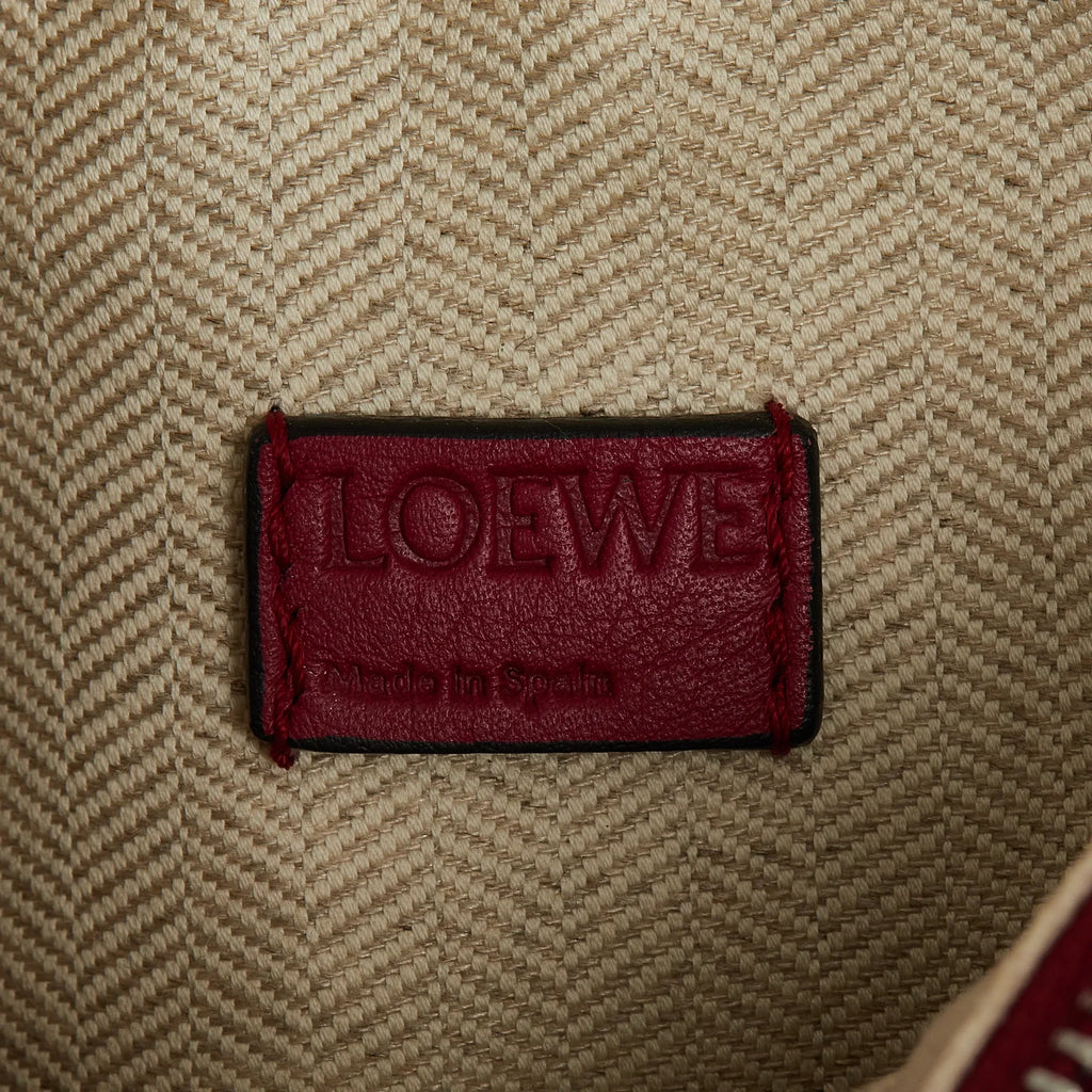 Leather (Good) Puzzle Authenticated LOEWE Red Pre-Owned Calf Unisex Mini Satchel