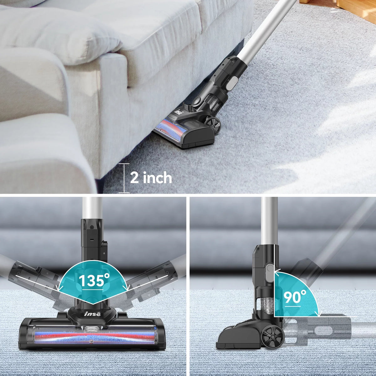 Suction INSE Vacuum Cleaner, Pet 1 Vacuum 15Kpa Runtime, Powerful Handheld 180W Stick for Hair 3 Cleaner, in Carpet Thin 40min Cleaner Floor Hard to Up Cordless Vacuum