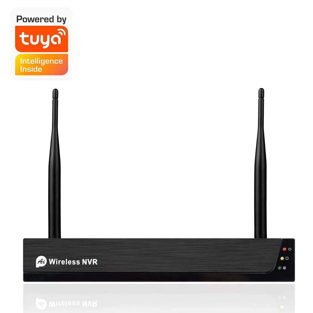 8CH NVR with Remote 1080P Outdoor Motion Hard Night IP Alert, Drive 1080P No Vision, Indoor App Smart 8PCS Access, 1080P 8Channel Cameras System, Wireless Camera CCTV + Tuya 2.0MP