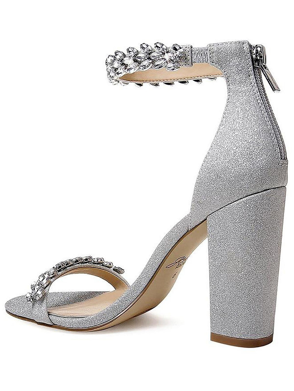 Badgley Heels Mischka Mayra Rhinestone Womens Jewel Embellished