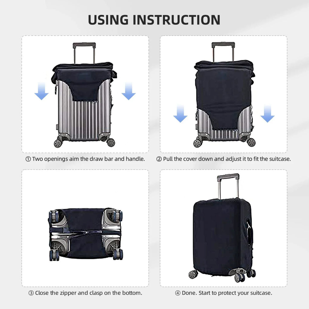 Travel Luggage Stitch Organizers Cover Elastic Protective Fits Suitcase Heart Large Cover
