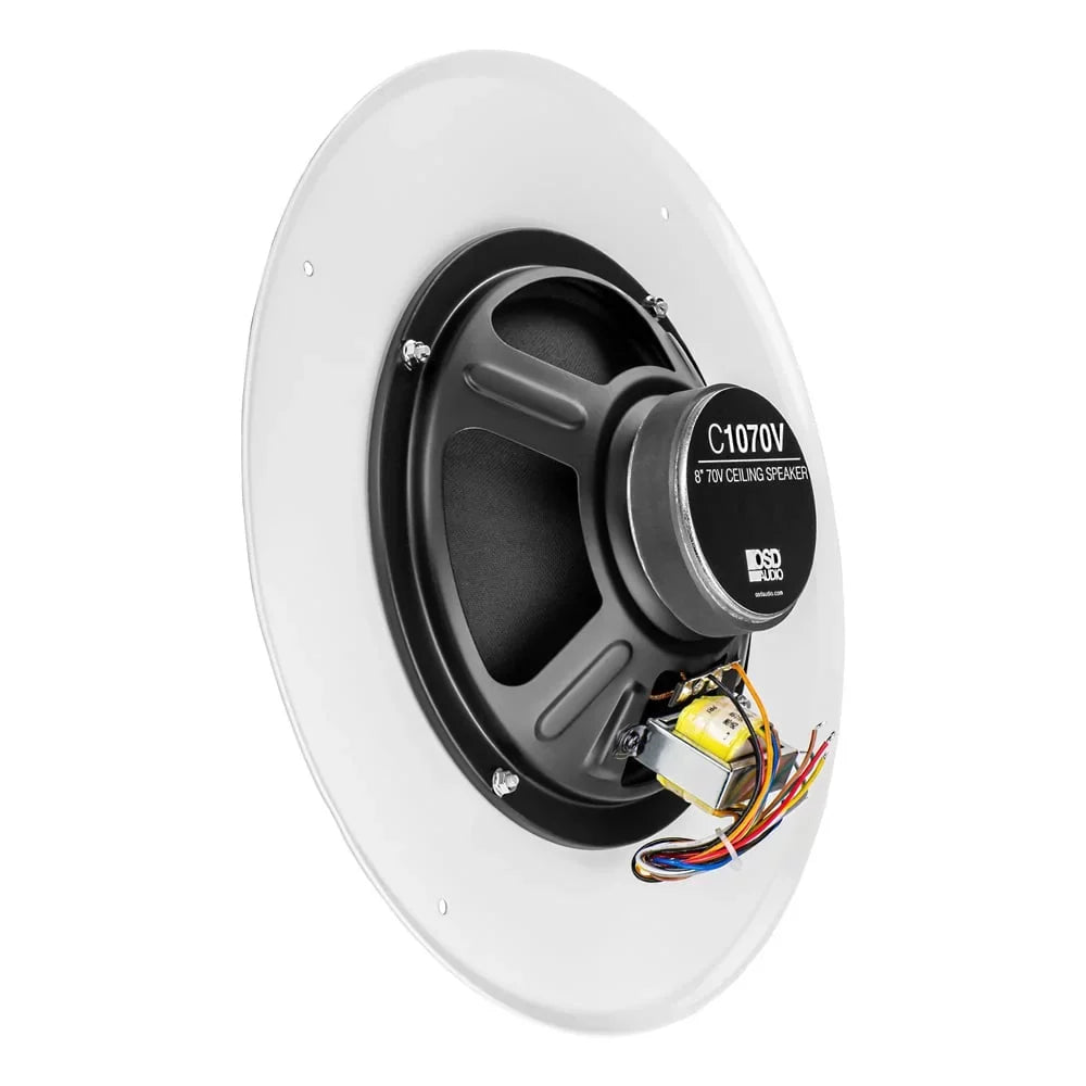 Tap Speaker 70V Single) Audio (White, OSD In-Ceiling Commercial 8" C1070