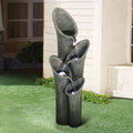 Resin 33.5'' Water for with Garden Water Light, Outdoor Fountain Fountain Floor Meedzom