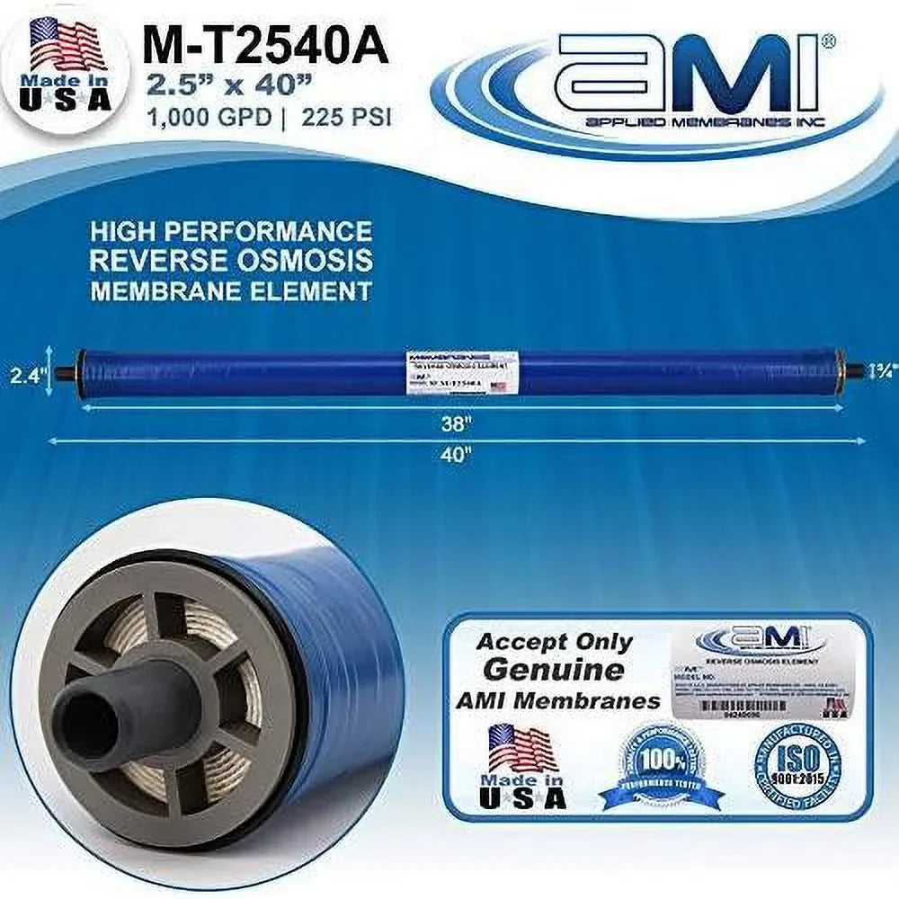 Replacement 225 Reverse Membrane Osmosis At RO GPD | 99.5% M-T2540A Tap Water Psi | 1,000 | Membrane For | Rejection