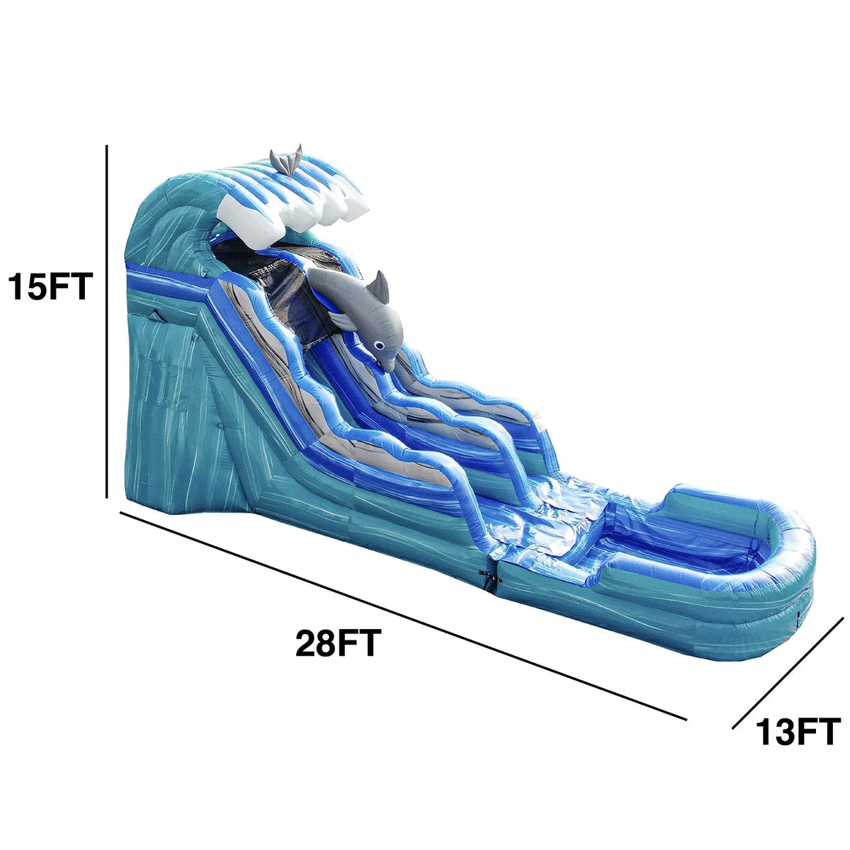 and Slide Grade Kids Adults Commercial Slide Water Dolphins Blower JumpOrange with Inflatable with Outdoor for Pool