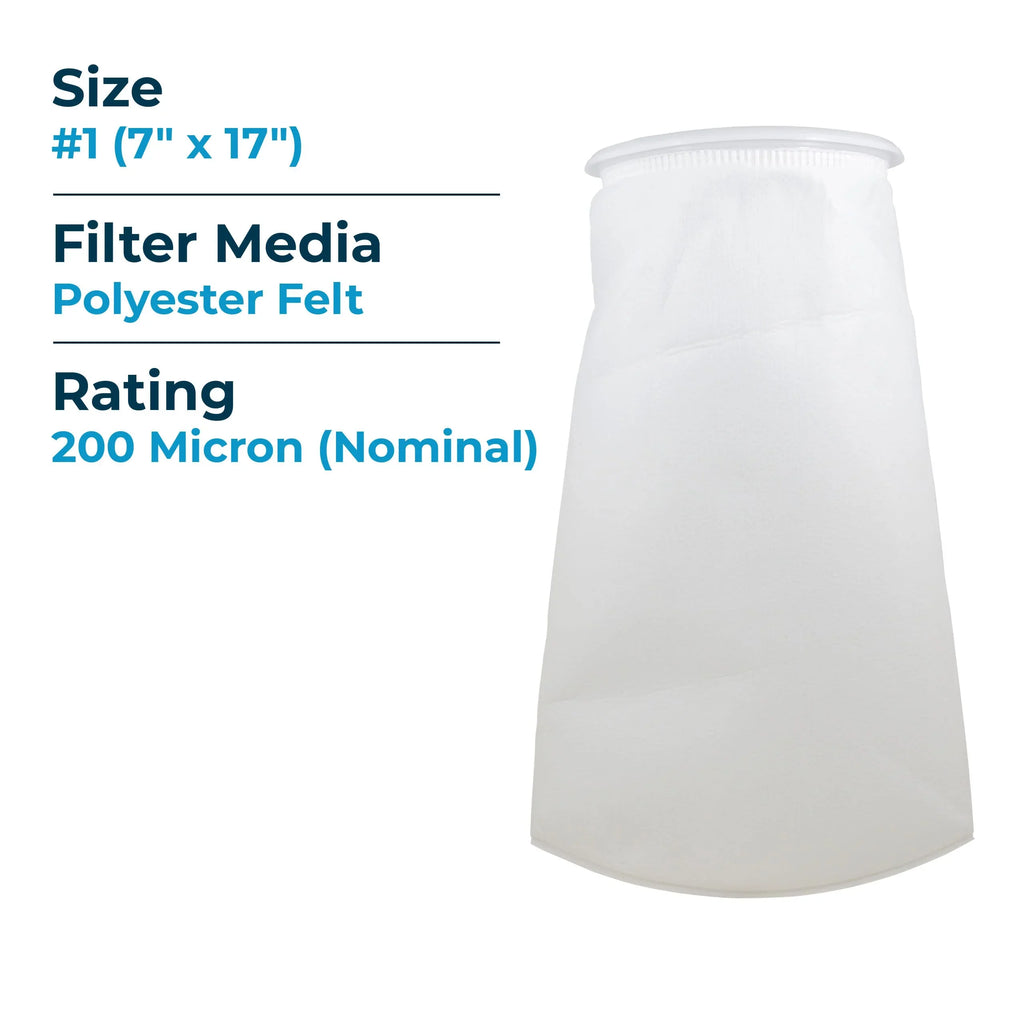 Micron Liquid 200 #1 of 40) (7" Bag 17") Filter Polyester x SpiroPure Felt SP-BE-1-200 (Case