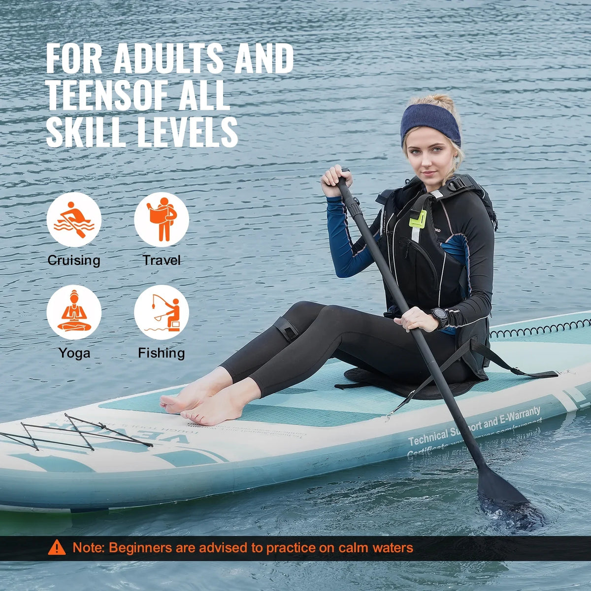 ft Inflatable Board Accessory with Board 10.6 SKYSHALO Paddle Seat Kayak Up Stand