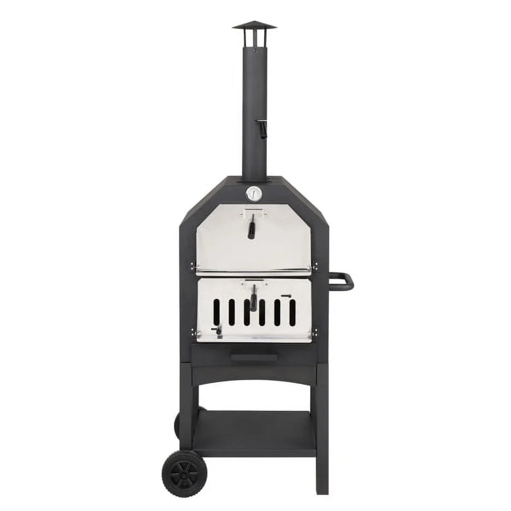 Pizza Outdoor Stone, Pizza Pizza Camping Fithood with Rack, Oven Grill for and Backyard Peel, Wood Fired