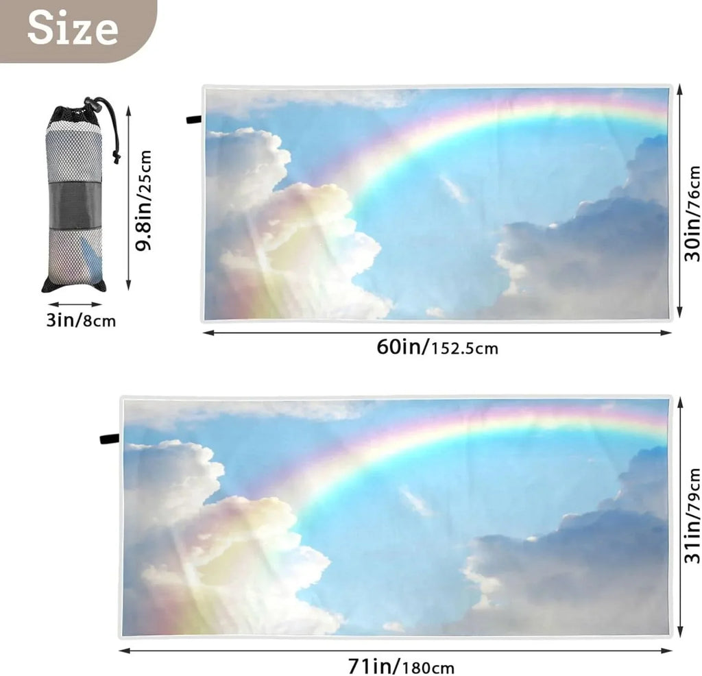 Lightweight Holiday（282） Oversized Absorbent Towels Travel Towel Beach Rainbow - Beautiful Dry Towel Swimming Bestwell Quick for Camping Super Compact -