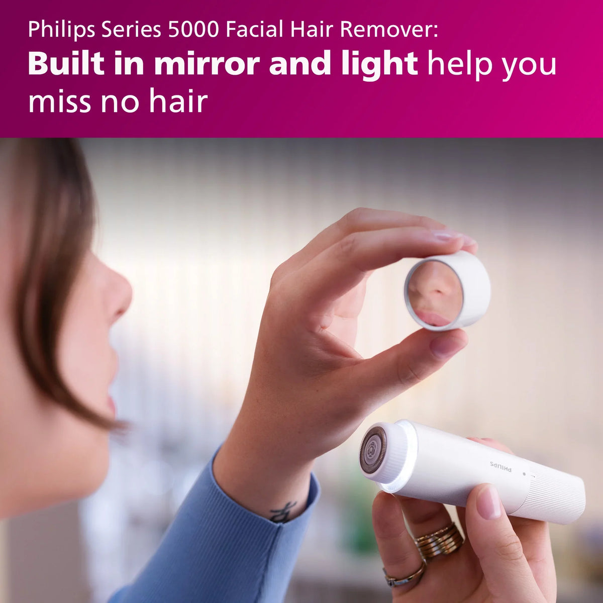 Philips Hair Electric with Remover, Series Electric BRL166/91 Lady Shaver Cordless, 8000 Facial