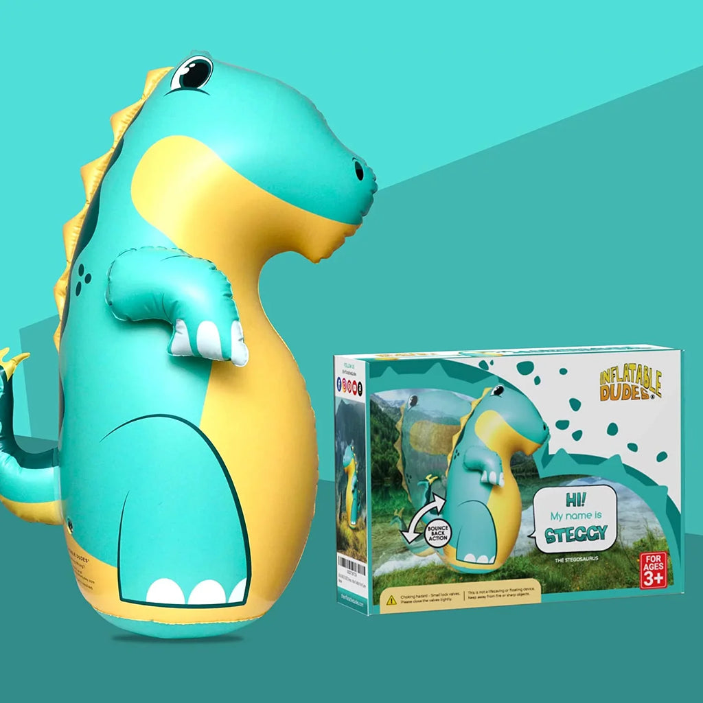 47 with Dinosaur Sand -Kids Punching Stegosaurus Bag Green |Filled (Inflatable Dudes) inches