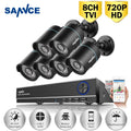 Kits SANNCE HDD CCTV Security 960H DVR Motion IR Detection, Video with System HD Outdoor 8CH Cameras Included 6Pcs 720P No Home Surveillance